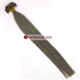 16-22Inches 50s 1g/s Pre Bonded Nail U Tip Remy Human Hair Extensions Straight Grey - VANLINKE HUMAN HAIR EXTENSIONS